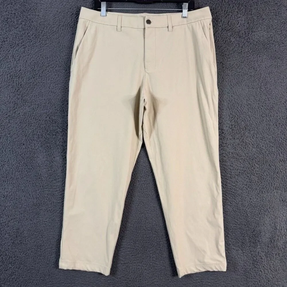 Lululemon ABC Pants Mens 36x26 Beige Slim Fit Warpstreme Athleisure